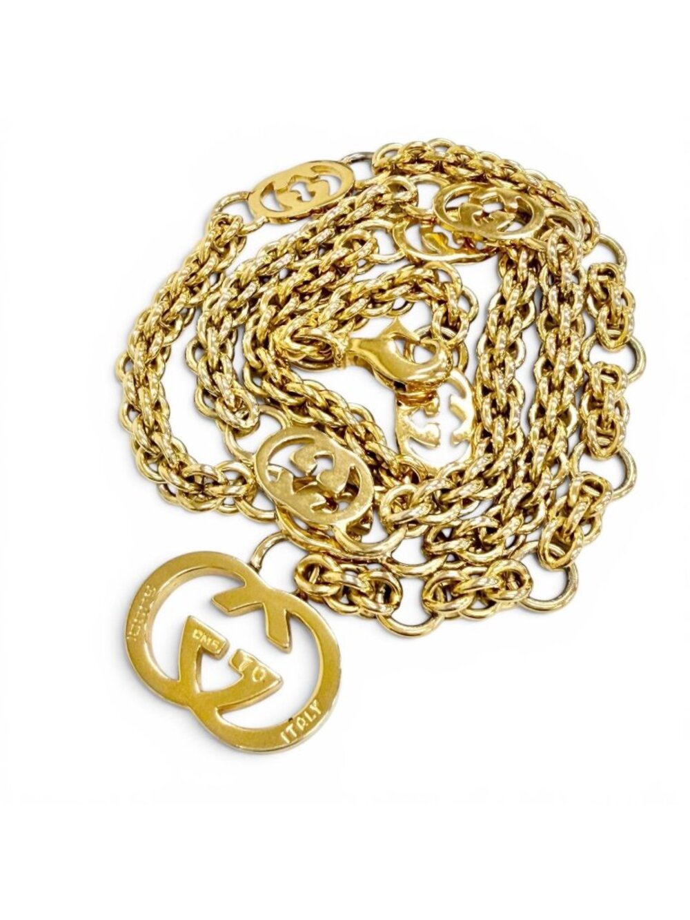 Gucci Vintage Interlocking G Chain Belt Gold 70 Recommended